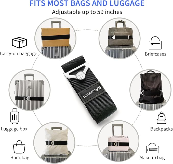 Luggage Straps for Suitcases Add a Bag Luggage Strap, 2-in-1 Travel Belt for - Image 7