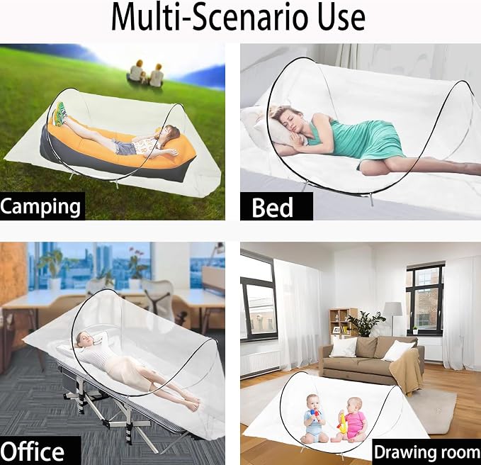 CMINGJ Large Pop Up Mosquito Tent, Portable Foldable Mosquito Net - Image 4