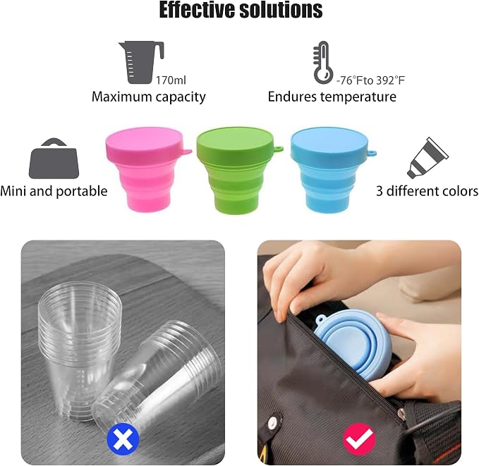Silicone Collapsible Water Cup, Outdoor Folding Reusable Mug - Image 4