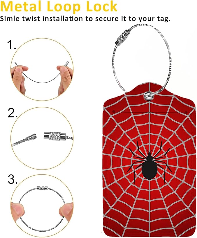 Spider Web 2-Pcs Premium Leather Tags - Image 3