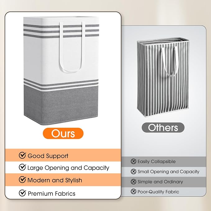 2 Pack Large Home Laundry Basket, Laundry Hamper, Freestanding Waterproof Dirty - Image 5