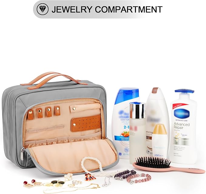 Travel Hanging Toiletry Bag for Women, Holds Full-Size Shampoo, - Image 3