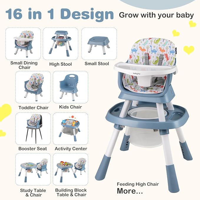 BABY JOY 16 in 1 High Chair, Convertible Baby Highchair - Image 2