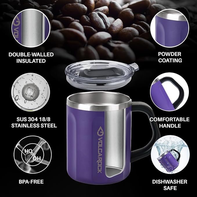 16oz Stainless Steel Togo Coffee Travel Mug, Spill Proof Tea Mug - Image 3