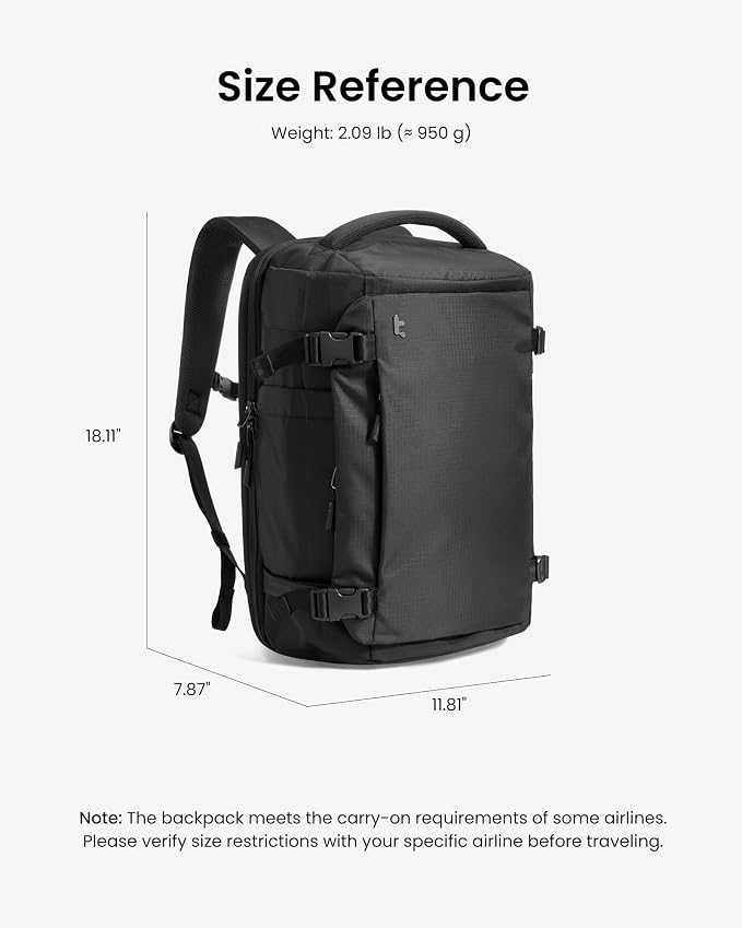 tomtoc Travel Backpack 28L, TSA Friendly Flight Approved Carry-on Luggage Hand - Image 11
