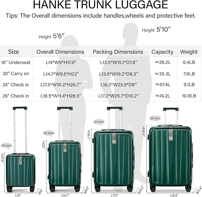 Hanke 16 Inch Underseat Carry On Suitcases - Image 3