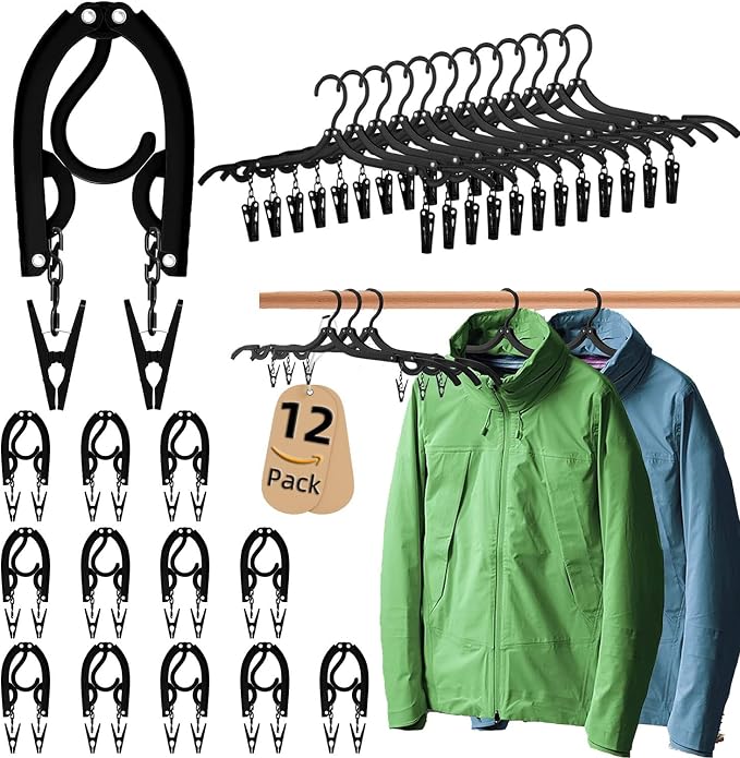 12pcs Black Travel Hangers by Pansyling