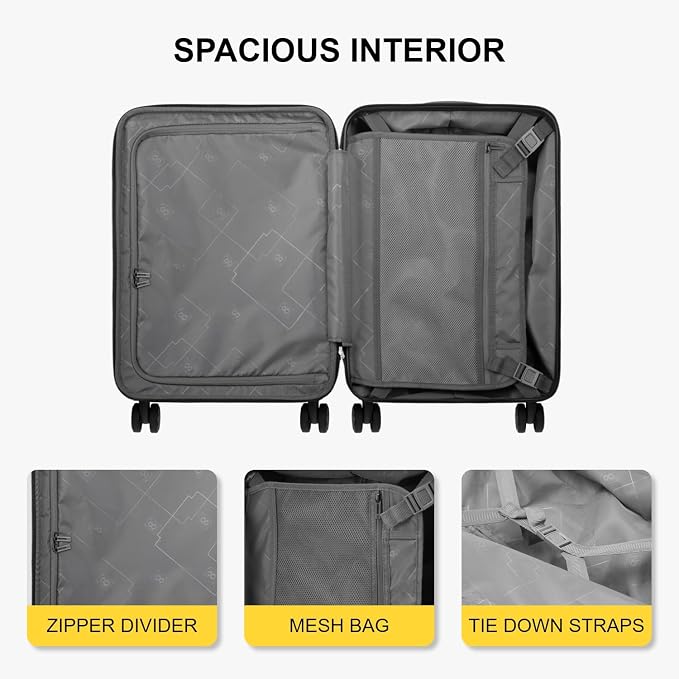 LEVEL8 Grace Carry on Luggage Airline Approved, 20 Inch Expandable Hard Sided - Image 5