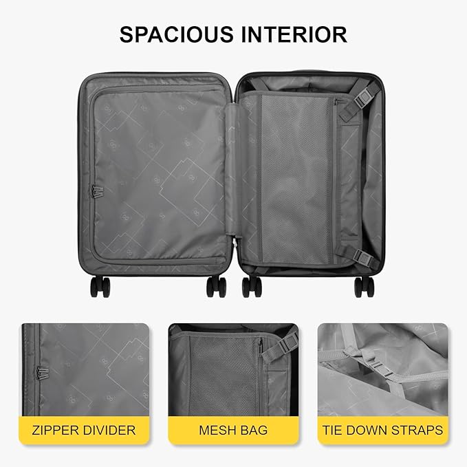 LEVEL8 Grace Hard Shell Carry on Luggage - Image 5