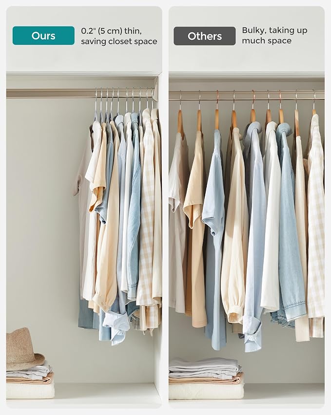 SONGMICS Clothes Hangers, Space-Saving, Light Gray and Dark Gray UCRF50G - Image 7