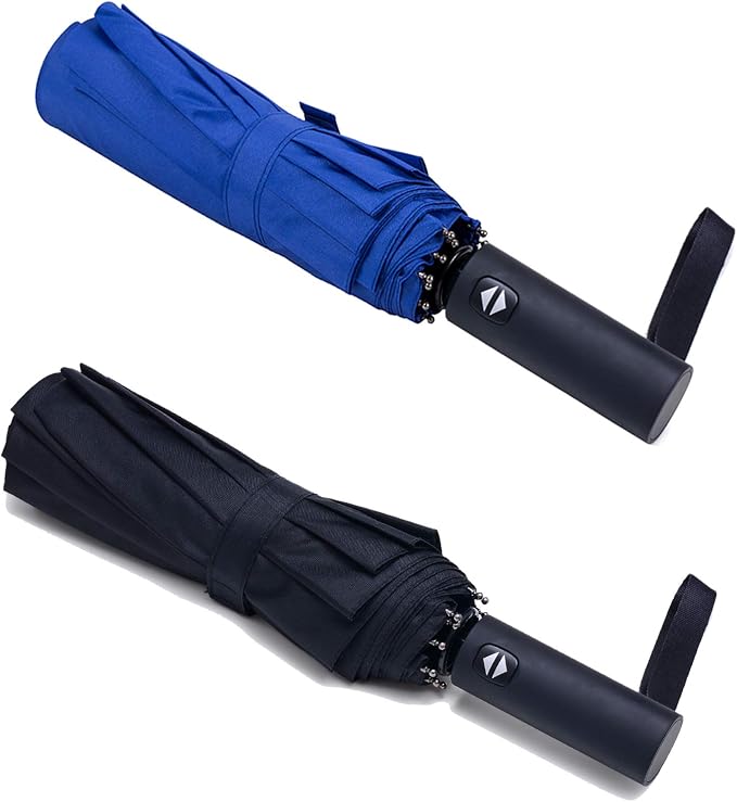 PFFY 2 Packs Travel Umbrella Windproof Auto Open & Close Collapsible Folding by PFFY