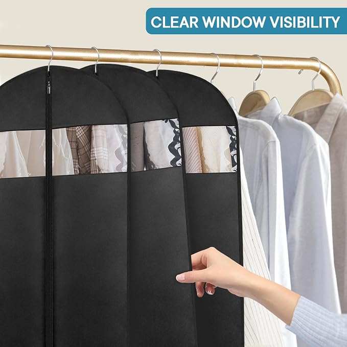 50" Black Garment Bag, Mens Suit Bags - Image 3