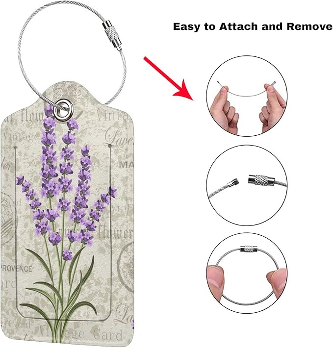 2 Pcs Purple Lavender Luggage Tags - Image 3