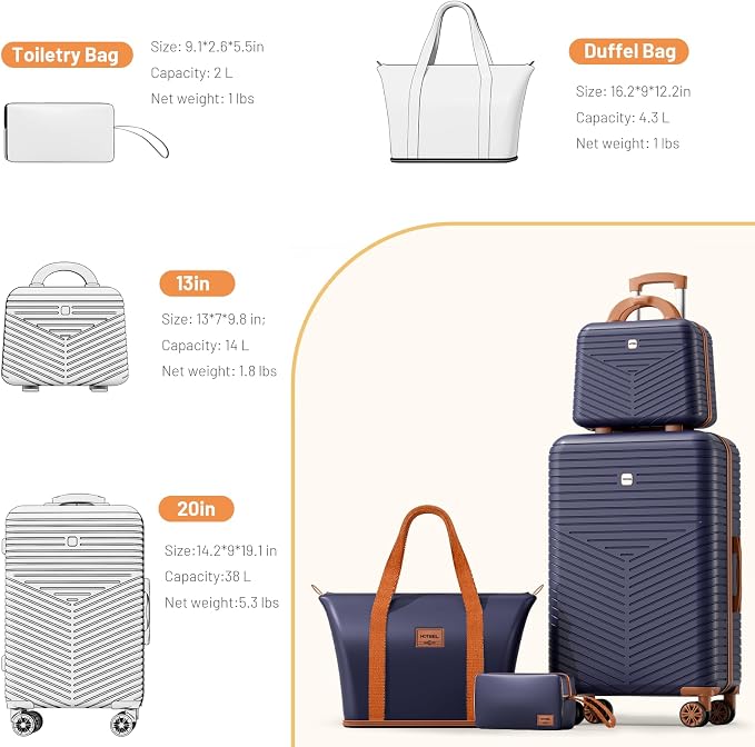 Hoteel 4 Piece Luggage Set - Image 8