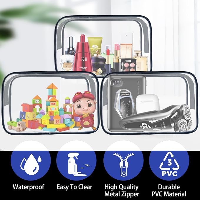 16 Pack Waterproof Cosmetic Bag TSA Approved Toiletry Bag, Portable Travel Pouch - Image 6