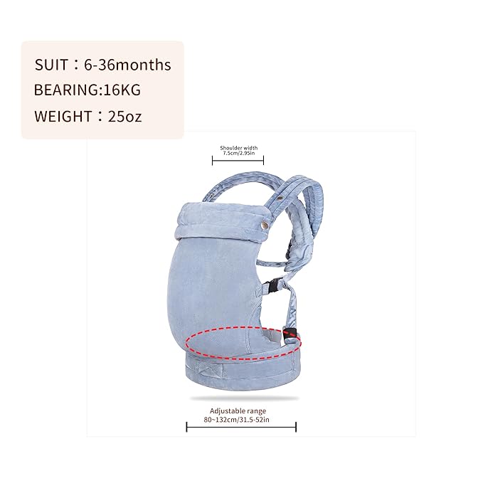 Baby Carrier for Newborn to Toddler, 7-35 lbs Weight Capacity, Ergonomic - Image 2