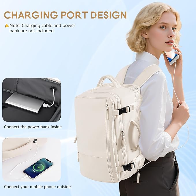 Beraliy Travel Backpack, Large Carry On Backpack, Personal Item Travel Bag - Image 4