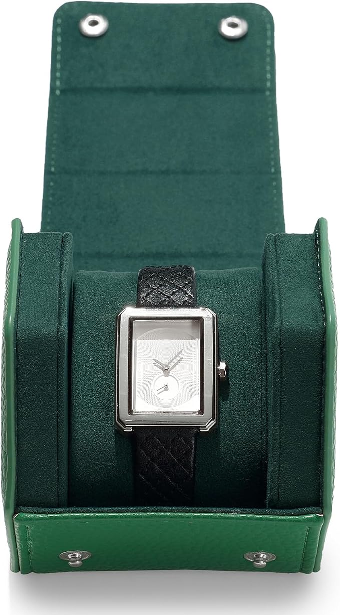 Oirlv Luxury Hexagonal Leather Watch Travel Case Single Watch Box - Image 2