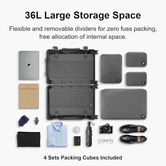 LEVEL8 Gibraltar Aluminum Zipperless Luggage 20 Inch, Hardside Carry on - Image 6