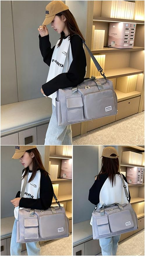 Multipurpose 20L Foldable Duffel Bag Gym Yoga Bag Carry-On Shopping Sack Travel - Image 2