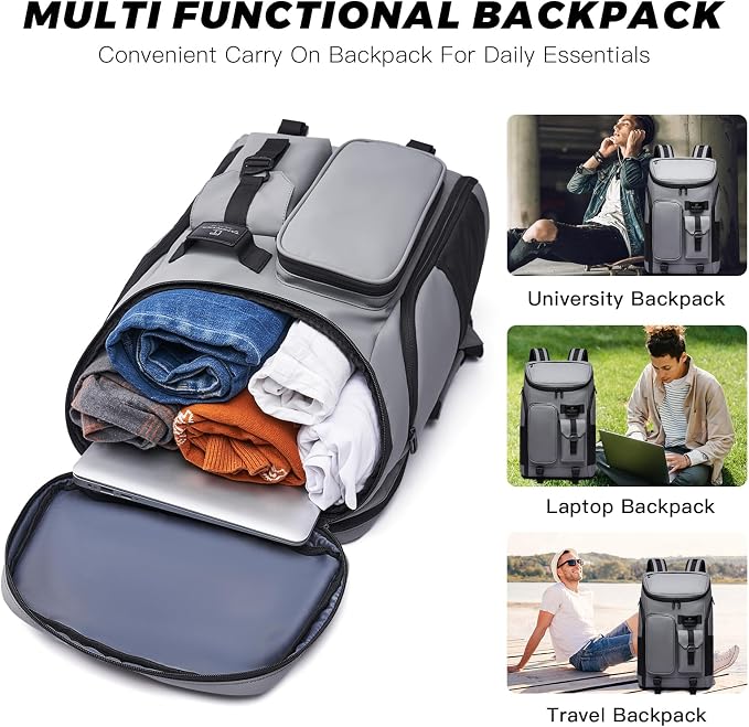 Carry on Travel Backpack for Men Women, 30L Multi-Pocket 17.3inch Laptop - Image 3