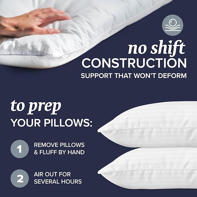 Beckham Hotel Collection Bed Pillows Standard/Queen Size Set of 2 - Image 3