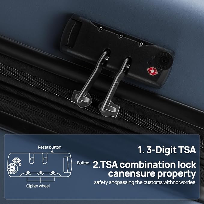 Carry on Luggage 22 X 14 X 9 Airline Approved, 20 Inch Luggage - Image 4