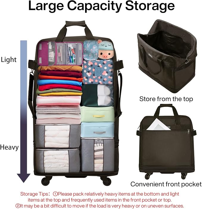 Hanke Suitcases with Wheels Expandable Foldable Luggage Bag Suitcase - Image 5
