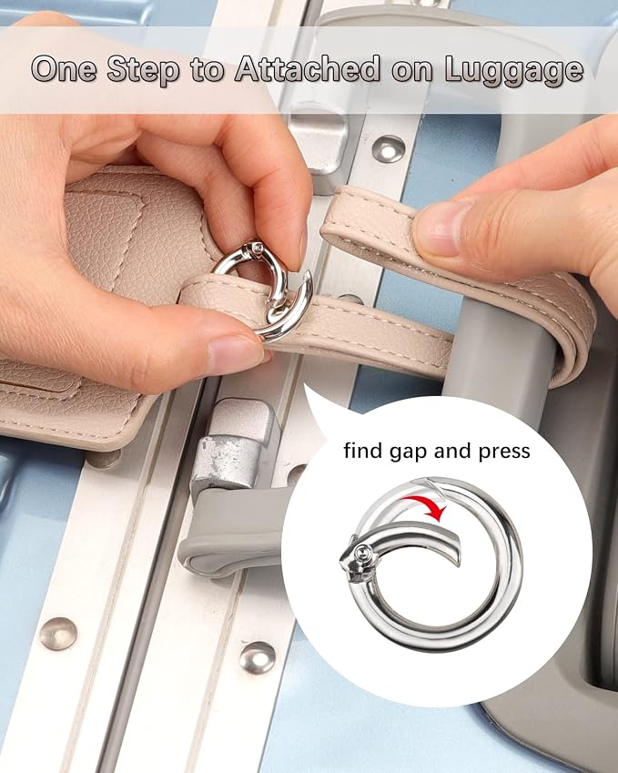 Teskyer Luggage Tags, 3 Pack Premium PU Leather Luggage Tags - Image 6