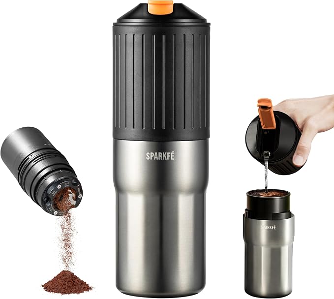 Portable Pour Over Coffee Maker, Rechargeable Electric Grinder by SPARKFE
