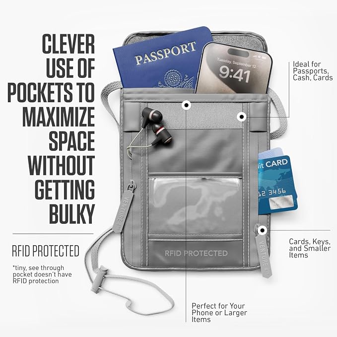 VENTURE 4TH Passport Holder Neck Wallet - Image 2