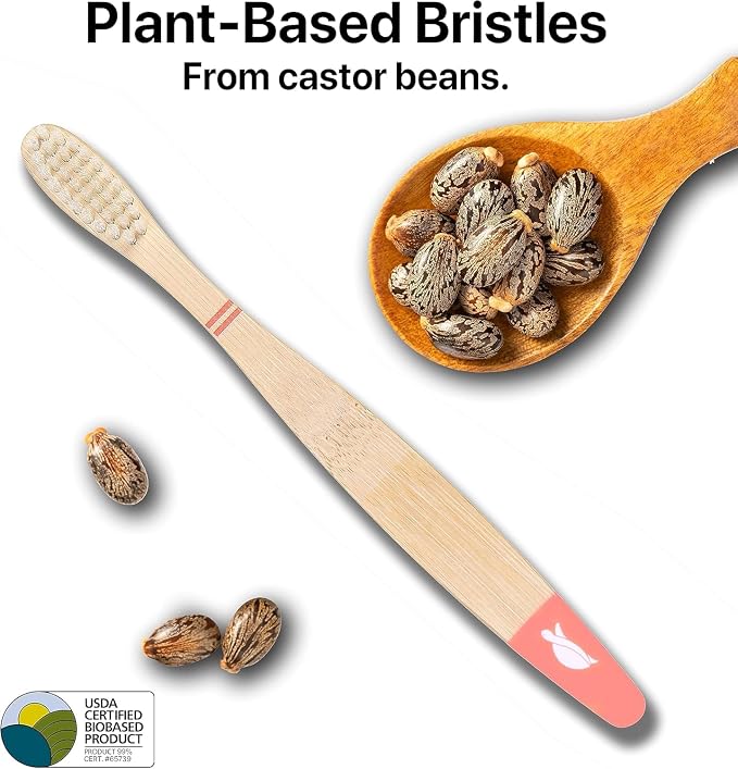 Sea Turtle Plant-Based Bristles, Soft Bamboo Toothbrushes, Individually Sealed - Image 2