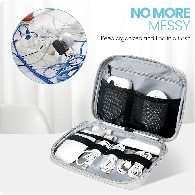 Electronics Organizer Bag, Portable Cable Organizer Case Travel Electronic - Image 2