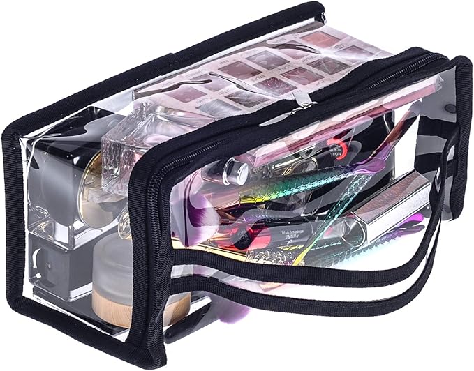 Small Rectangular Clear PVC Makeup Bag Make Up Artist Tool Organizer Pouch Bag - Image 6