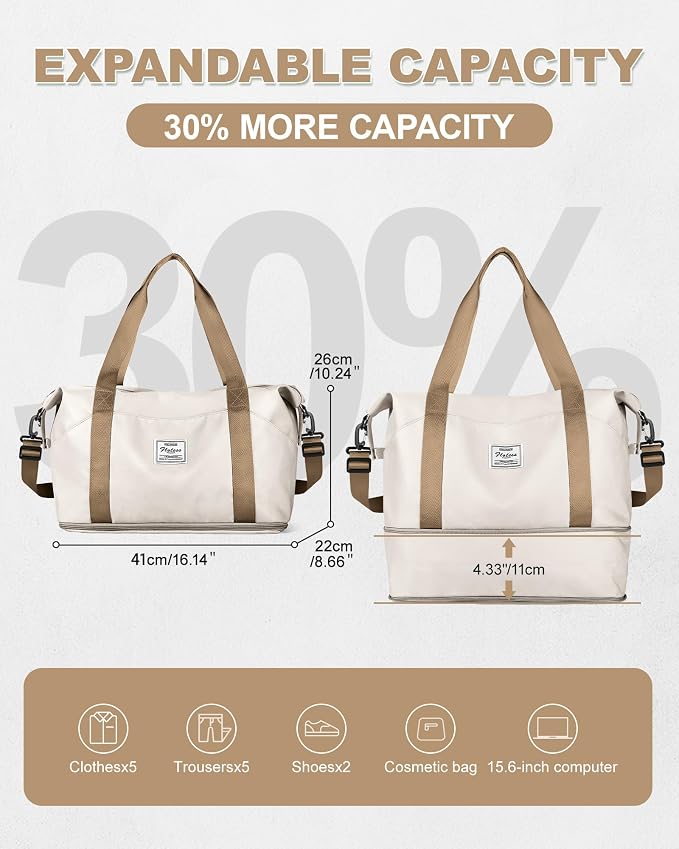 Travel Duffel Bag, Sports Tote Gym Bag, Shoulder Weekender Overnight Bag - Image 2
