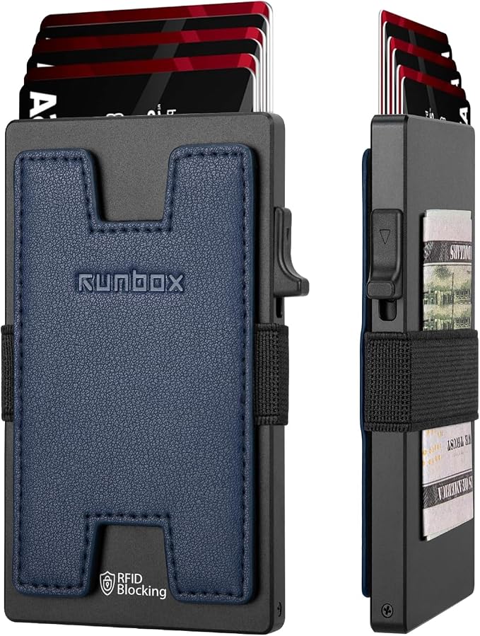 Mens Business Card Holder, Slim Card Wallet by RUNBOX
