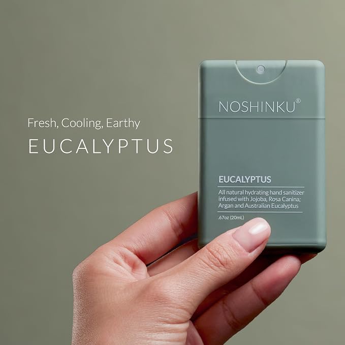 Noshinku - Refillable Hand Sanitizer Eucalyptus 3-Pack, Travel Size Spray - Image 3