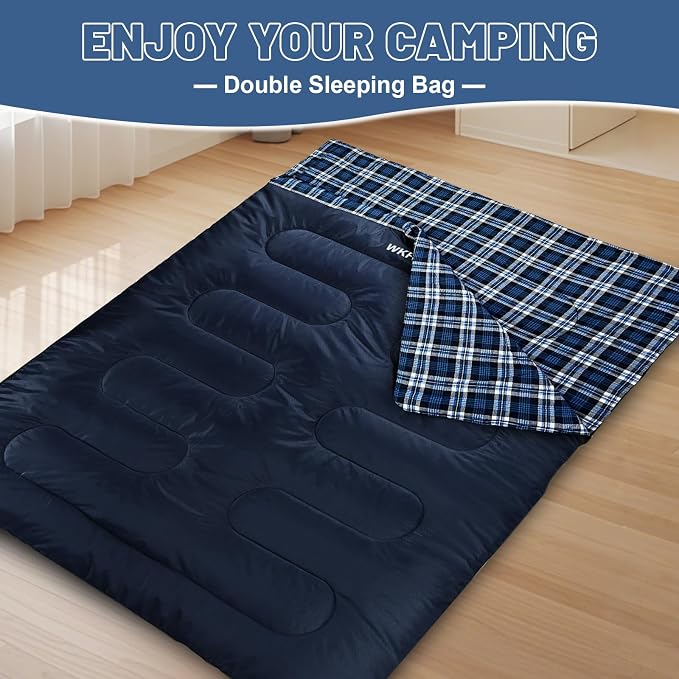 Double Sleeping Bag for Adults Machine Washable 2 Person Camping Sleeping Bag - Image 7