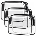 Clear Toiletry Bag, 3 Packs TSA Approved Water resistant Travel Organizer by TRODANCE
