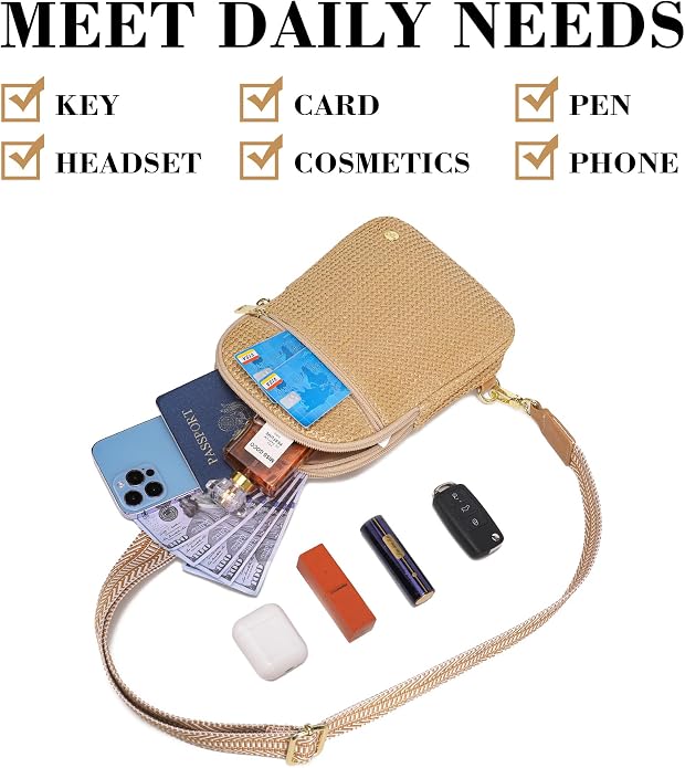 Haytijoe Summer Straw Purse Small Sling Bag RFID Blocking Crossbody Bags - Image 7