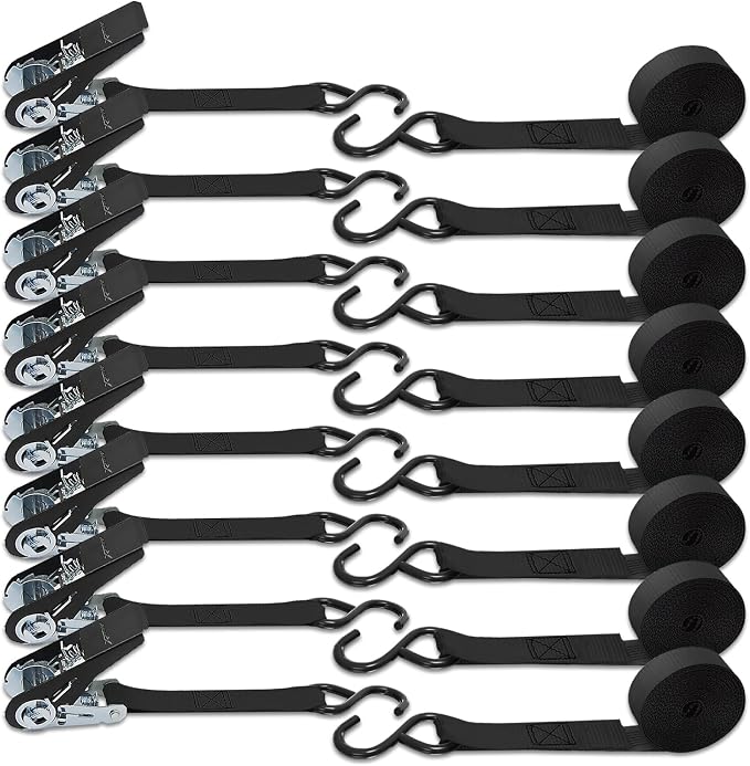 XSTRAP STANDARD Ratchet Tie Down Straps 8PK 1'' x 10 ft - 900 LB Break Strength - Image 8