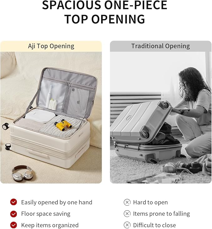 aji Expandable Top Open 24 Inch Checked Luggage - Image 4