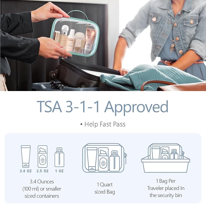PACKISM TSA Approved Toiletry Bag, 2 Pack Clear Makeup Bags - Image 2