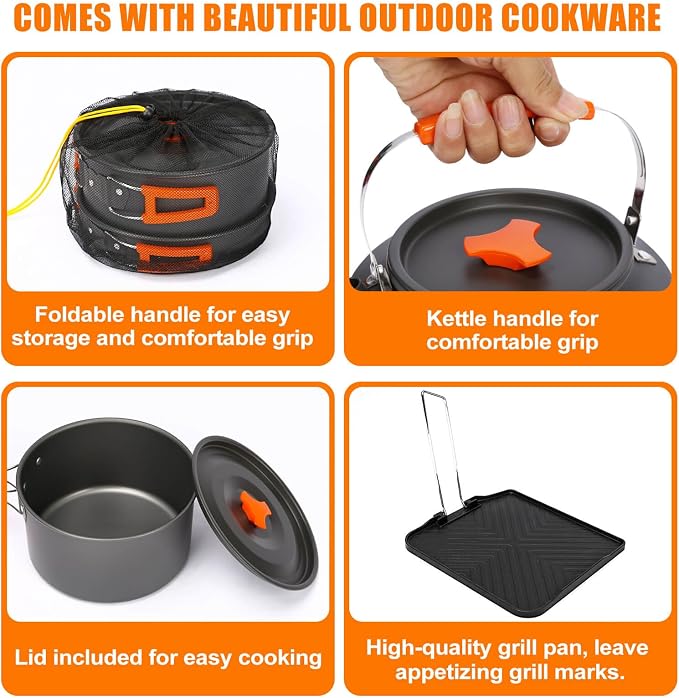 Hisencn Portable Camping Stove, 2 Burner Foldable Camp Stove, 20000 BTU Folding - Image 9
