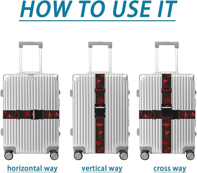 Horror Luggage Straps for Suitcases TSA Approved, Luggage Identifiers for - Image 4