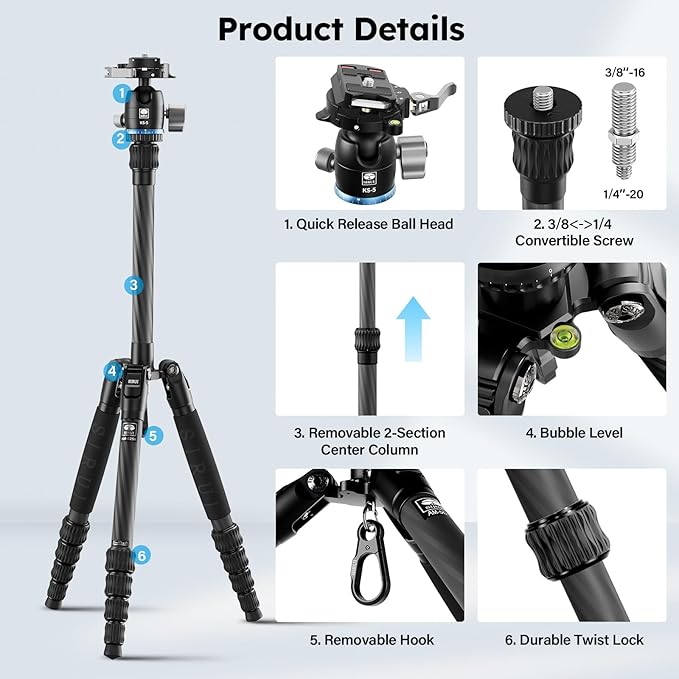 SIRUI Carbon Fiber Travel Tripod - Image 2