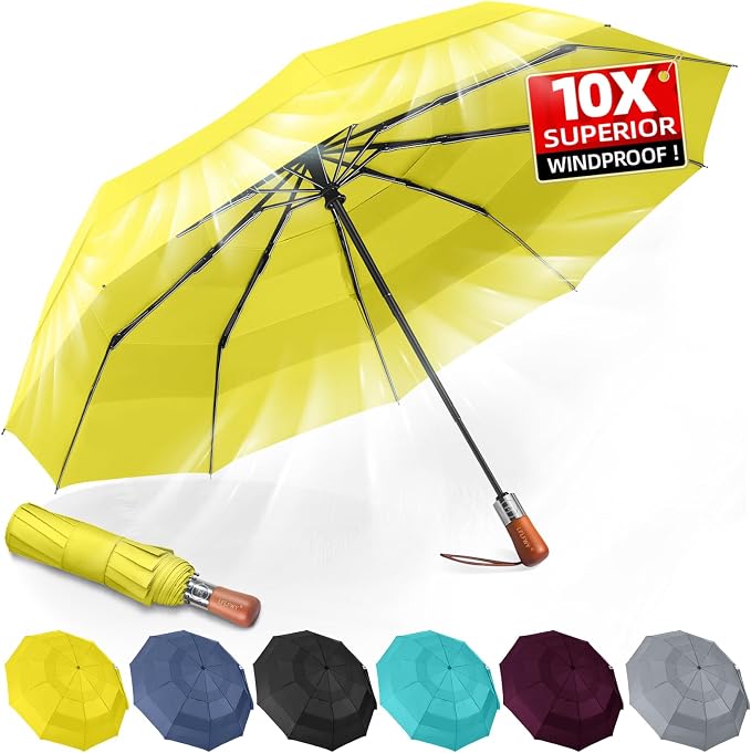 3T Wind Armor Travel Umbrella Compact Easy Auto Open Close Folding Umbrellas - Image 9