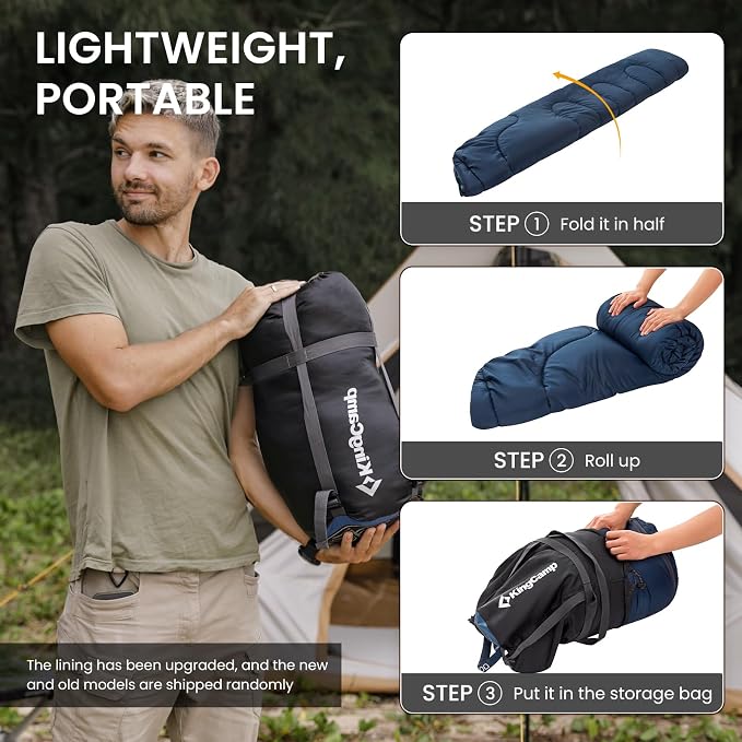 KingCamp Sleeping Bag for Adults, Cold Weather & Warm XL Big and Tall Flannel - Image 8