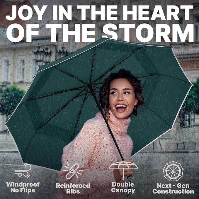 Royal Walk Windproof Folding Travel Umbrella Compact and Strong Luxurious Real - Image 4