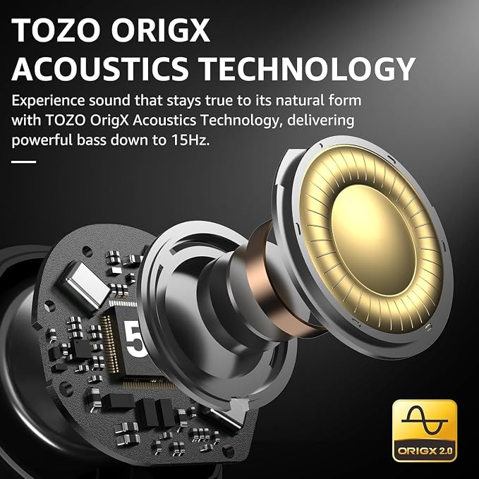 TOZO NC9 Hybrid Active Noise Cancelling Wireless Earbuds, 6 Mics ENC Clear Call - Image 8